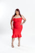 Red Halter Neck Midi Dress | Brunch Dress | Plus Size